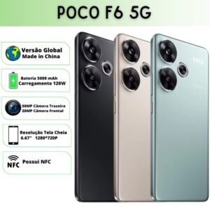 Xiaomi POCO F6 5G | Câmera 50MP , Processador Qualcomm SM8635 Snapdragon 8s Gen 3 (4 nm), Bateria 5000mah 120W