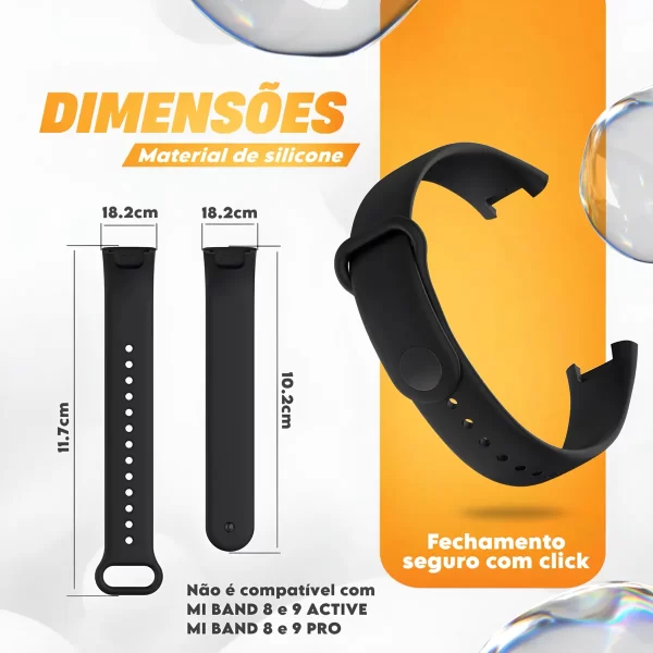 Pulseira Silicone Para Smartband Mi Band 8 Compatível Miband - Imagem 3