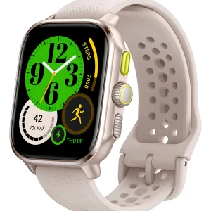 Amazfit Cheetah Square tela de 1.75" com pulseira de silicone - cor creme