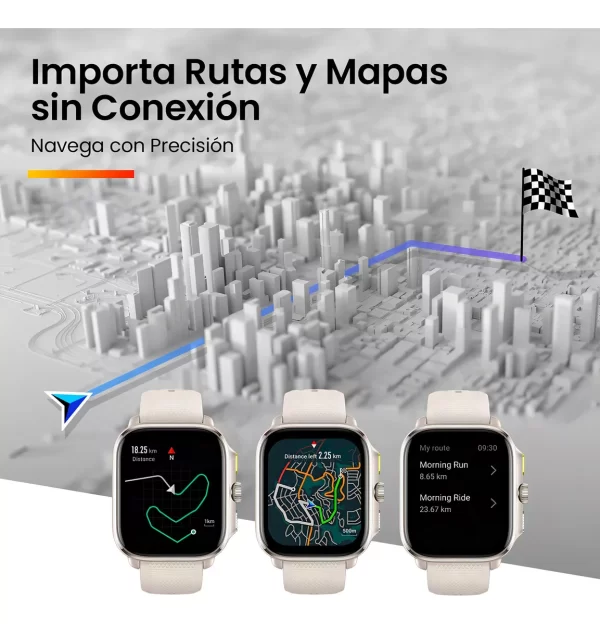 Amazfit Cheetah Square tela de 1.75" com pulseira de silicone - cor creme - Imagem 5