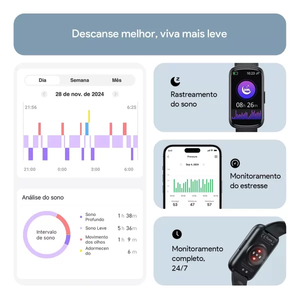 Smartband Tranya ES11, Tela Hd Touch, Notificações - Imagem 8