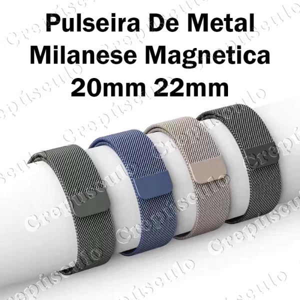 Pulseira De Metal Milanese Magnetica 20mm 22mm Para Redmi Watch 5 Active/Lite P68 P70 P80 Samsung Xiaomi