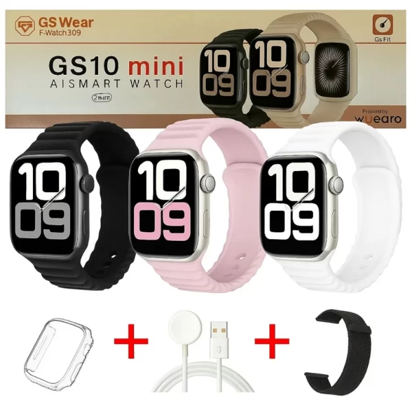 GS10 Mini Relógio Inteligente Chat GPT 42MM faz e Recebe Chamadas + 3 Pulseiras + Pelicula e Case Completo