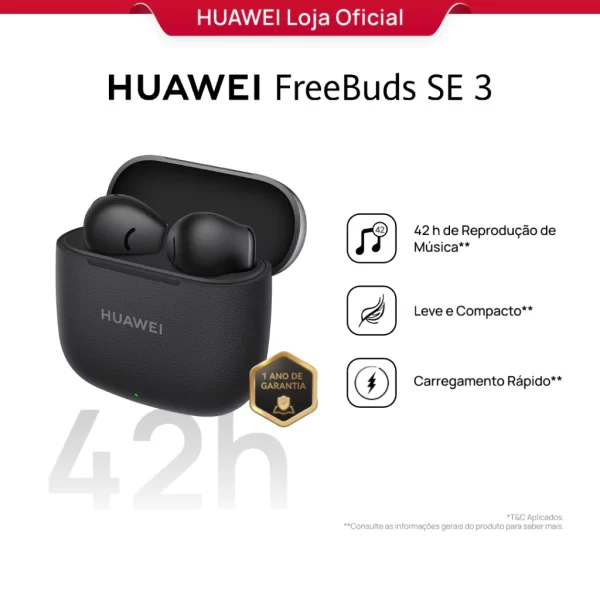 HUAWEI FreeBuds SE 3 | Fone de Ouvido Bluetooth Sem Fio| 42 h de Reprodução de Música