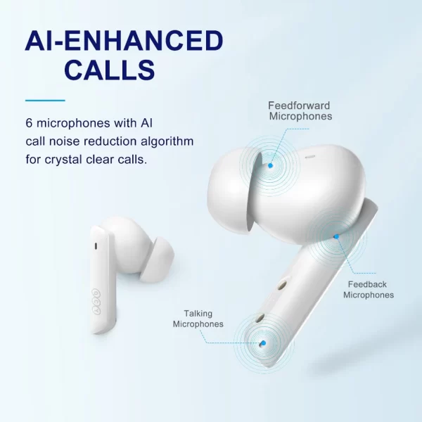 QCY HT05 MeloBuds Earbuds Bluetooth Sem Fio 40dB Híbrido ANC Modo De Transparência De Cancelamento De Ruído - Imagem 4