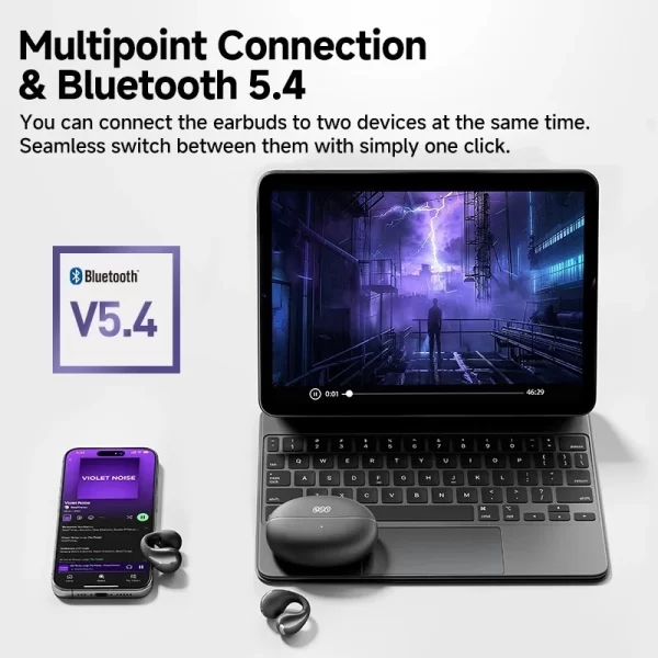 QCY T33 Crossky C30 Fones De Ouvido Com Clipe De Orelha Bluetooth 5.4 Abertos Sem Fio Esportivos TWS - Imagem 5