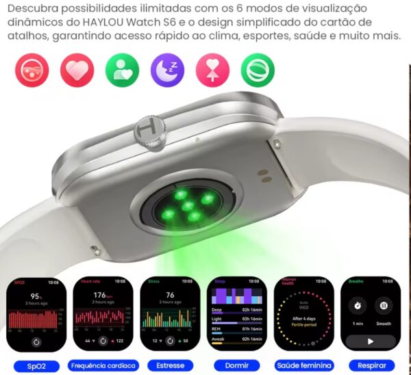 HAYLOU Watch S6 Voz Chamando Smartwatch 2.01 - Imagem 5