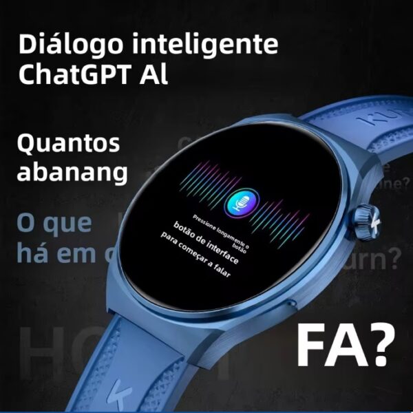 Kumi gw6 1.43 "tela amoled bluetooth chamada ip68 à prova dip68 água nfc 100 + esporte freqüência cardíaca pressão arterial monitor de oxigênio Smartwatch - Imagem 2