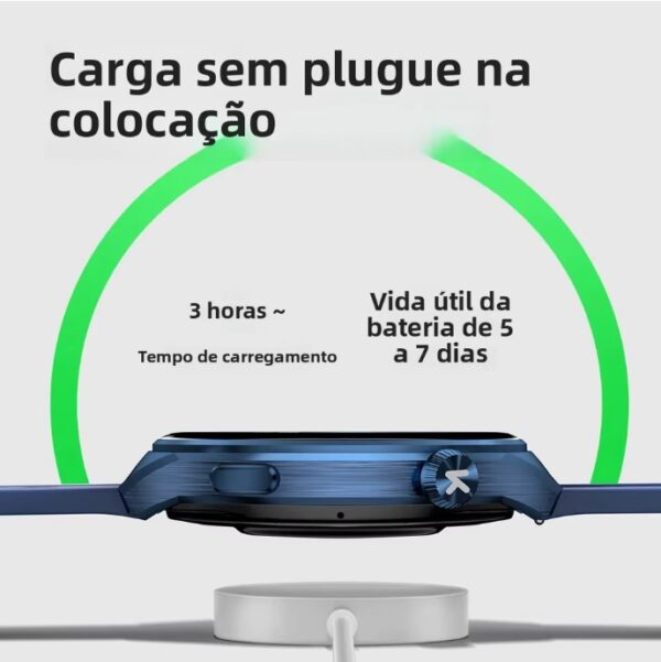 Kumi gw6 1.43 "tela amoled bluetooth chamada ip68 à prova dip68 água nfc 100 + esporte freqüência cardíaca pressão arterial monitor de oxigênio Smartwatch - Imagem 4
