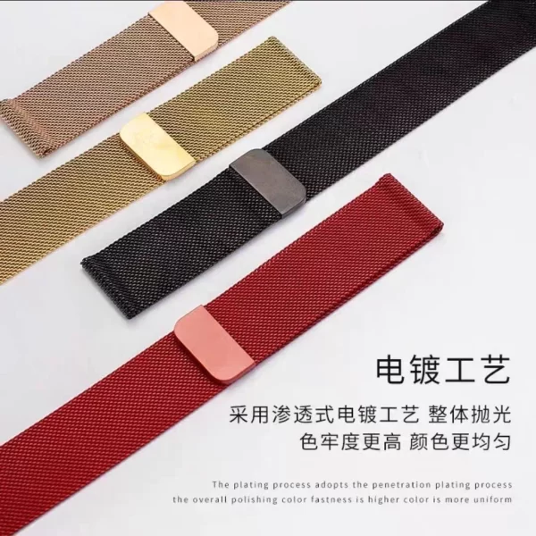 Pulseira De Metal Milanese Magnetica 20mm 22mm Para Redmi Watch 5 Active/Lite P68 P70 P80 Samsung Xiaomi - Imagem 8