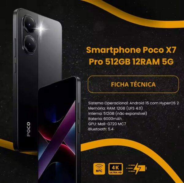 Smartphone Poco X7 Pro 512gb 12ram 5g Preto - Imagem 5